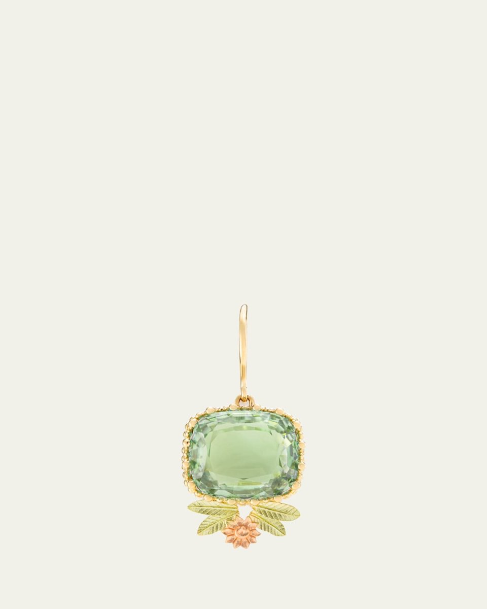 Pierreries 18K Yellow, Green, and Rose Gold Earring with Parasolite, Single